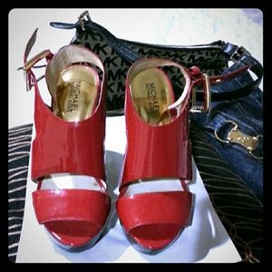 Michael Kors Red High Heel Shoes Sz7M